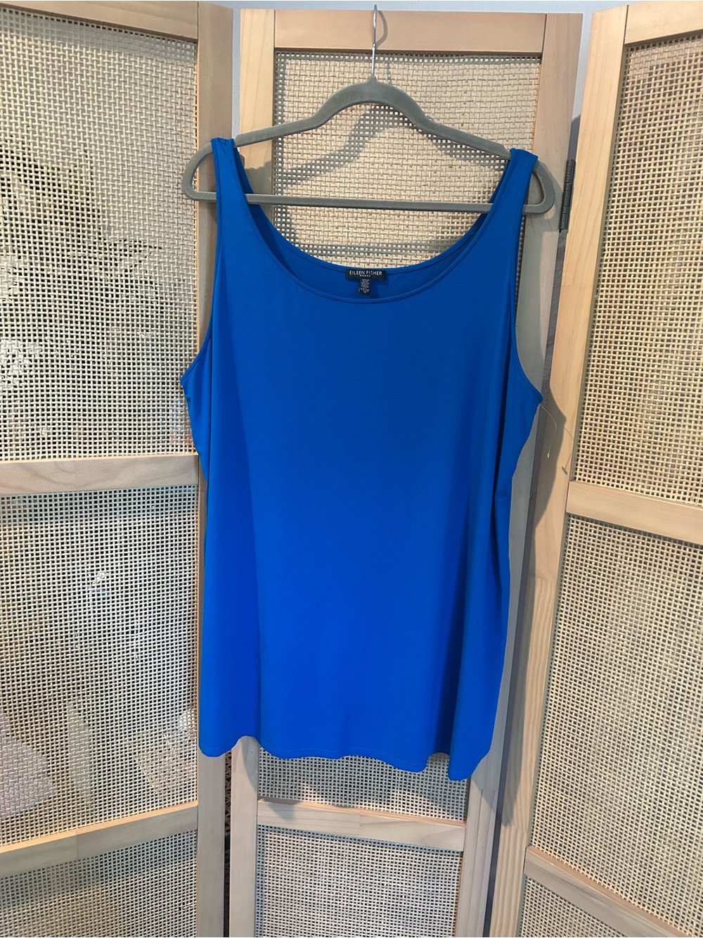 NWOT Eileen Fisher Woman Slim Tank Cobalt Royal Blue Viscose Jersey Plus 1X - Picture 8 of 11
